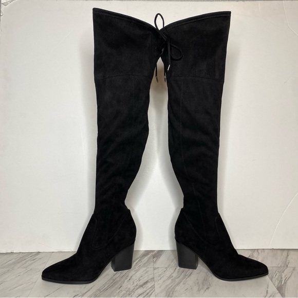 New! Marc Fisher Okun Black Pointy Toe Over the Knee Boot 8M - Picture 8 of 16